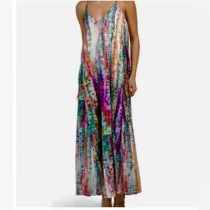 Nicole Miller Watercolor Maxi Dress with Pockets